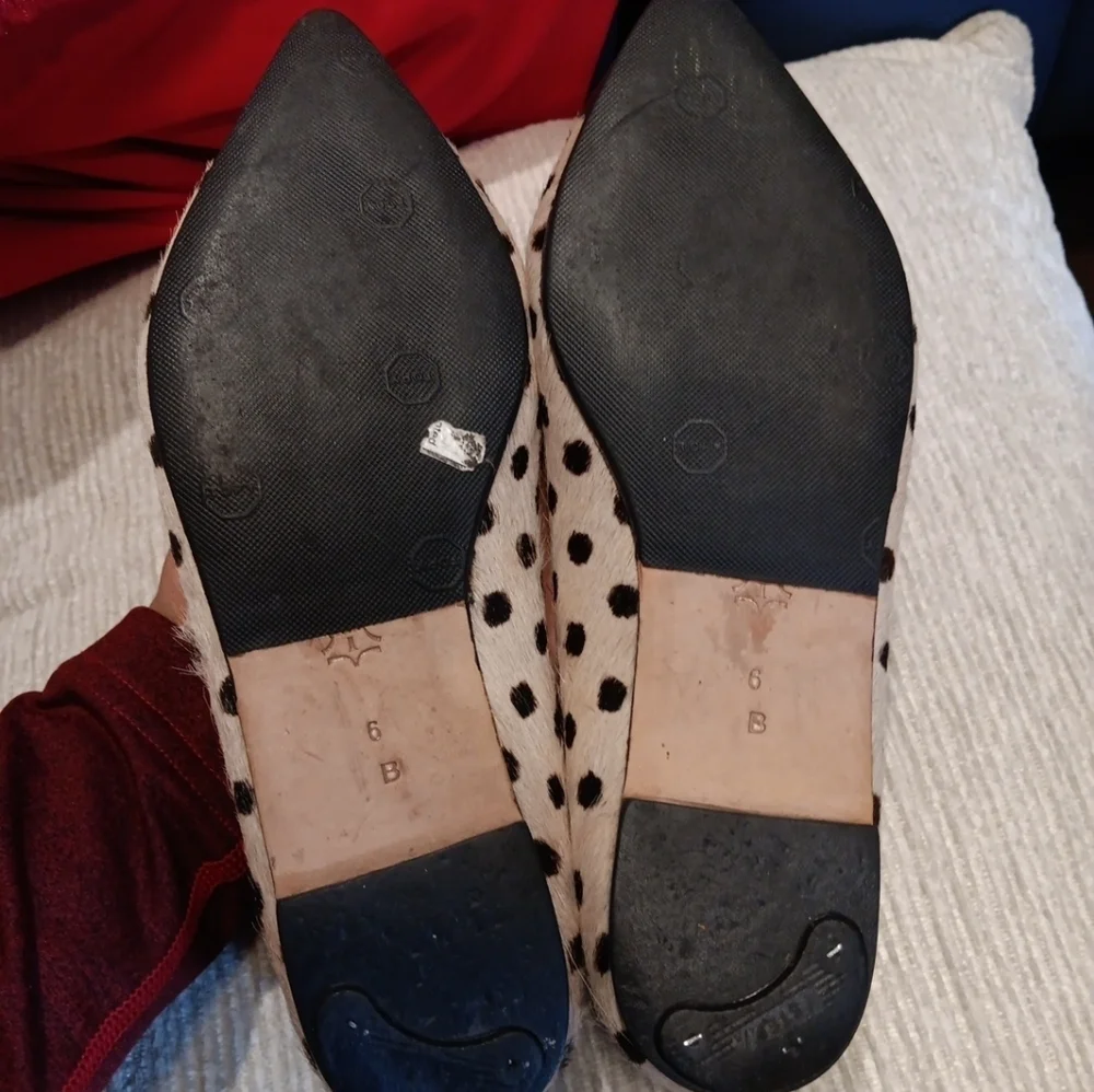 Loeffler Randall Black and Cream Polka Dot Flats Size 6B